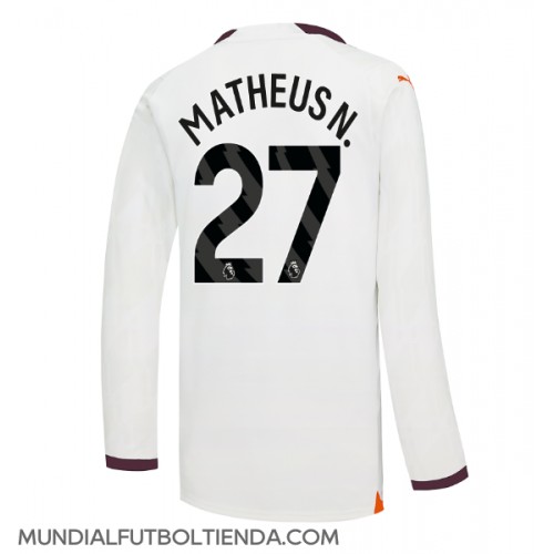 Camiseta Manchester City Matheus Nunes #27 Segunda Equipación Replica 2023-24 mangas largas